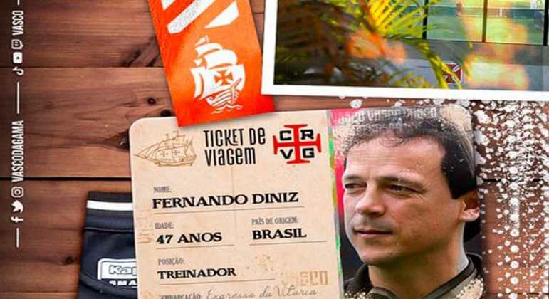 Vasco (2021- atualmente) - O treinador chegou com a missão de recuperar o futebol do Cruz-Maltino, que está distante do G4 da Série B. A diferença é de oito pontos e em sua estreia, Diniz viu a equipe ceder o empate ao CRB, aos 46 do segundo tempo, no Rei Pelé.