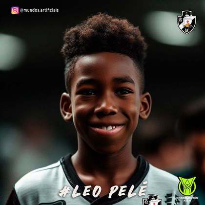 Vasco: versão criança de Léo Pelé, criada com auxílio de inteligência artificial.