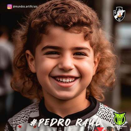 Vasco: versão criança de Pedro Raul, criada com auxílio de inteligência artificial.