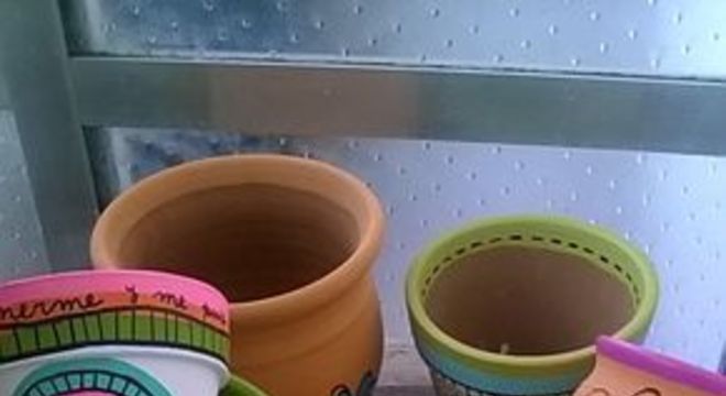 vaso de barro - vaso com desenhos 