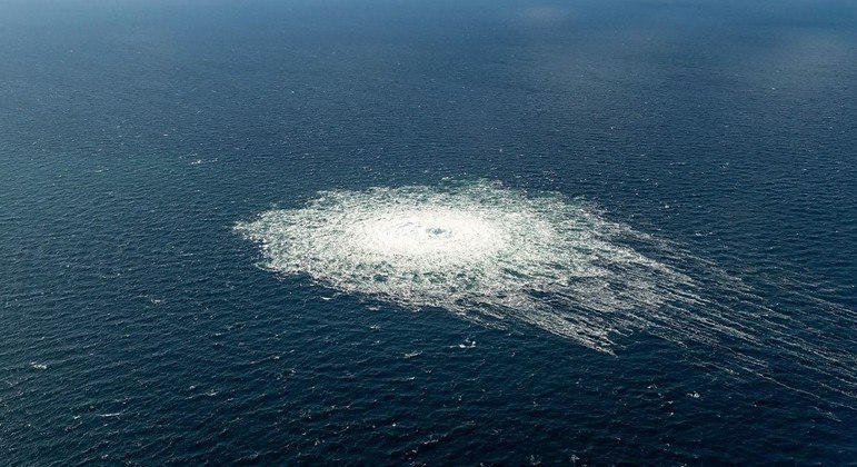 Vazamento de gás pode ser visto do céu no Mar Báltico