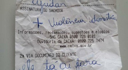No DF, mulher pede socorro no extrato bancário