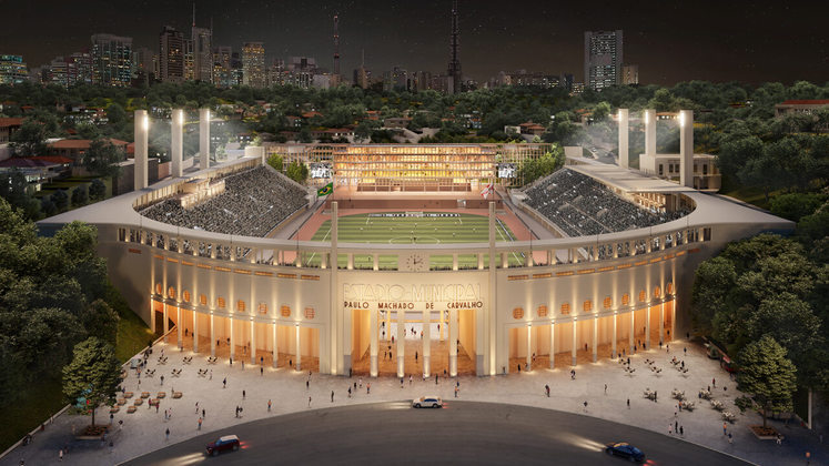 Maquete do 'novo Pacaembu' mostra estádio moderno e complexo de cultura ...