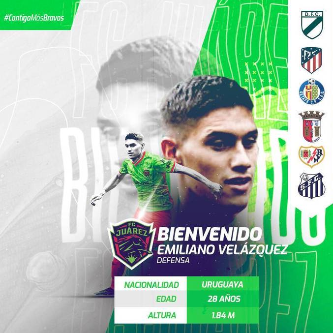 FC Juárez usou uma arte para anunciar chegada do defensor uruguaio