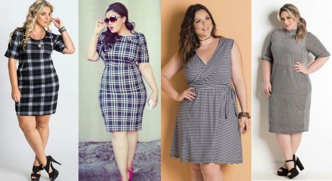 vestido xadrez para gordinhas