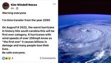 Cidadã que alega ser viajante do tempo do ano 2090 alerta para 'pior furacão da história'