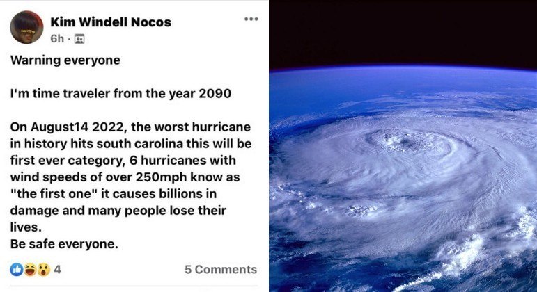 Suposta viajante do tempo alertou no Facebook sobre 'pior furacão da história'