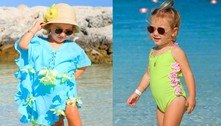 Ana Paula Siebert mostra a filha, Vicky Justus, com look de praia florido, e web reage: 'Miniadulta'