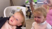 Ana Paula Siebert leva a filha de dois anos para dia de beleza em salão: 'Não aguento'