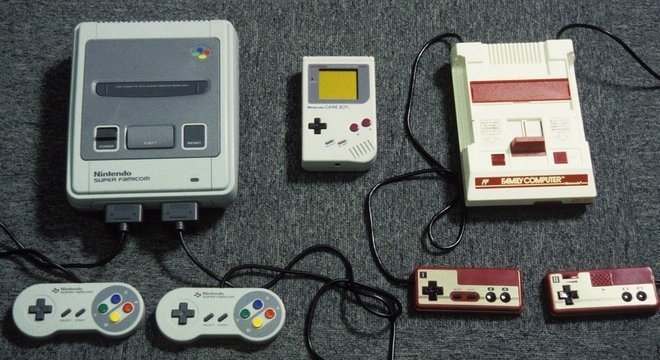  Videogames da Nintendo Super Famicon, Gameboy e Game Machine, de 1992