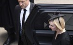 A primeira-ministra do Reino Unido, Liz Truss, chega à Catedral de St. Giles para a vigília em memória de Elizabeth 2ª