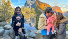 Aos 6 meses, filha de Viih Tube e Eliezer conhece mais um destino e visita montanhas na Califórnia