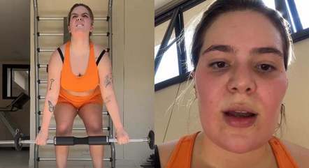 Viih Tube faz cara de sofrimento durante treino de musculação
