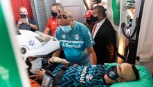 Ônibus do Grêmio é atingido por pedra, e Villasanti é hospitalizado