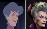 Lady TremaineA madrasta má de Cinderela foi outra personagem que ganhou uma versão 'real'. Os detalhes da aparência dela chamaram atenção e um perfil do TikTok comentou que os vilões 'estão incríveis'