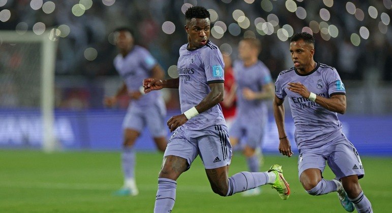 Vini Jr. e Rodrygo na semifinal do Mundial entre Al-Ahly e Real Madrid