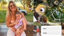 Virginia Fonseca compara filha caçula, Maria Flor, com tartaruga de decoração