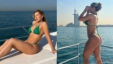 Virginia Fonseca exibe corpão durante passeio de barco em Dubai