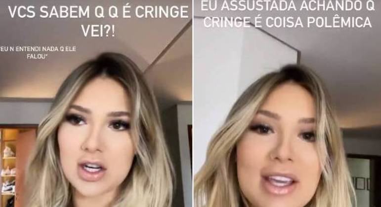 "Gente, o que é cringe, que eu estou vendo em todos os lugares. Cringe", disse ela