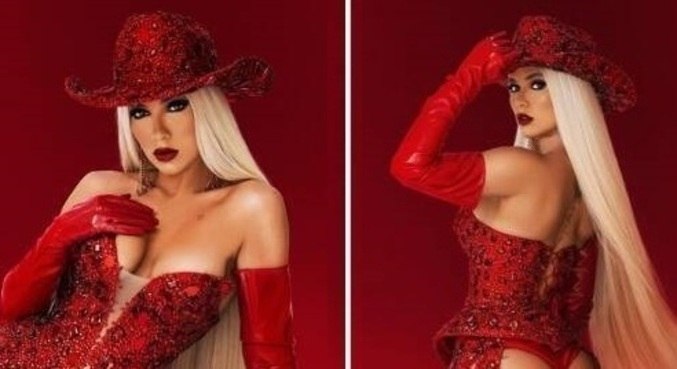 Virginia Fonseca com look vermelho repleto de brilho