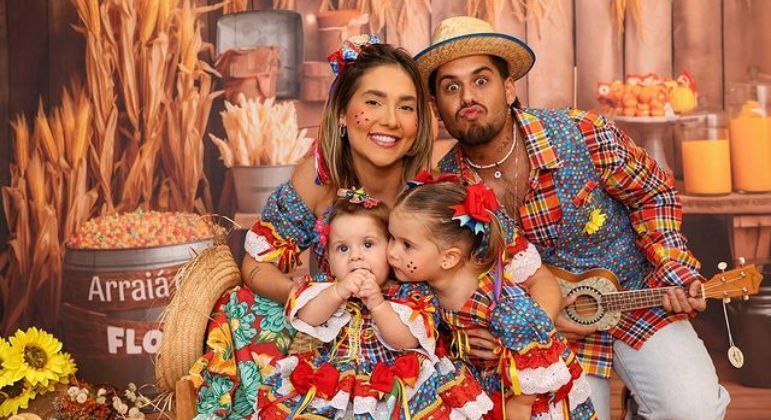 Virginia Fonseca e Zé Felipe organizam festa junina para o mesversário de Maria Flor