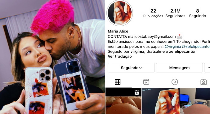 Filha de Zé Felipe e Virginia Fonseca tem mais de 2 milhões de seguidores na web