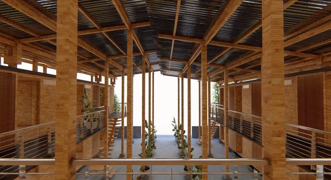 Bambu é material abundante nas Filipinas e pode ser cultivado em terra de baixa qualidade