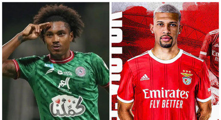 Vitinho, do Al Ettifaq, e João Victor, do Benfica, estão sendo especulados em times brasileiros