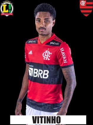 Vitinho - 6,5 - Das substituições, foi a melhor feita pelo técnico do Flamengo. Entrou e jogou pra cima, driblando e arriscando boas jogadas.