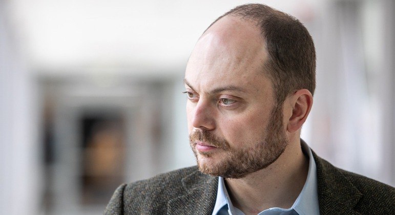 Vladimir Kara-Murza em aparição pública, em março, na Lituânia
