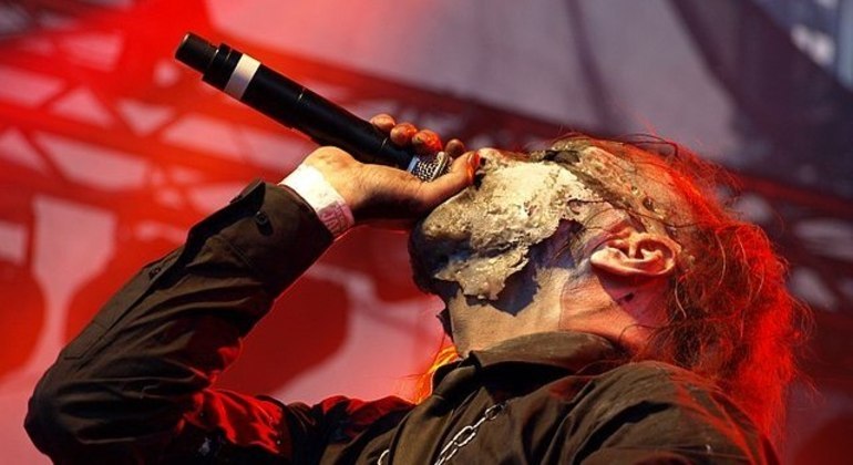 Vocalista da banda Mayhem em turnê de 2008