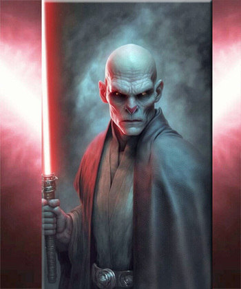 Voldemort, o Lorde das Trevas, é retratado como um Sith 