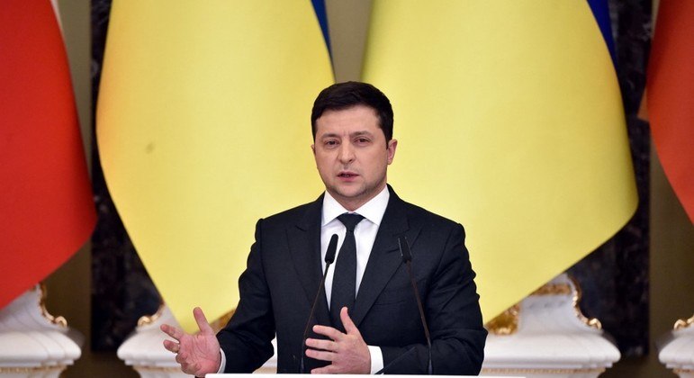 O presidente da Ucrânia, Volodmir Zelenski

