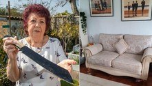 Vovó acha facão em sofá comprado na web e avisa: 'Pode cortar pernas'