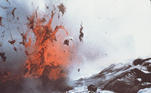 As maiores explosões do tipo ocorrem quando fissuras se abrem no cume, o que aumenta a pressão da lava expelidaNÃO PERCA: Cidadão usa equipamento de esqui sobre asfalto para chegar à praia
