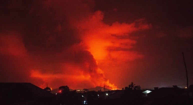 Nyiragongo entrou em erupção na noite de sábado