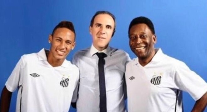 Wagner Ribeiro, ao lado de Neymar e Pelé