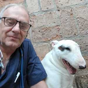 Waldir Stefano com seu pet