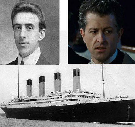 Wallace Hartley (por Jonathan Evans-Jones) - Era o líder da orquestra do navio e manteve os músicos tocando até o navio submergir. Nenhum sobreviveu. 