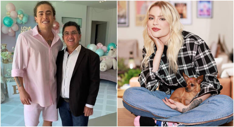 Whindersson e o pai dele, Hidelbrando Nunes (à esq.); Luísa Sonza (à dir.)