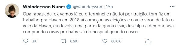 Whindersson Nunes fala sobre término com Luisa Sonza
