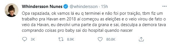 Whindersson Nunes fala sobre término com Luisa Sonza
