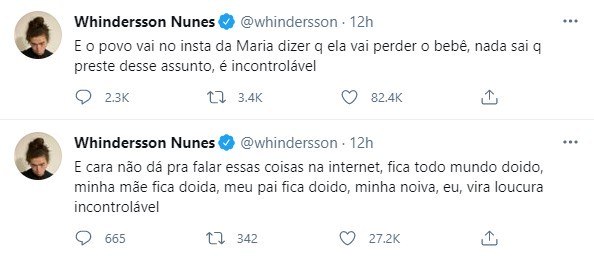 Whindersson Nunes diz que a namorada está sofrendo ameaças