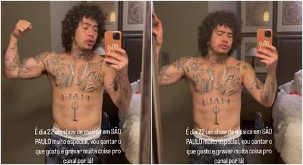 Whindersson Nunes exibiu o braço musculoso