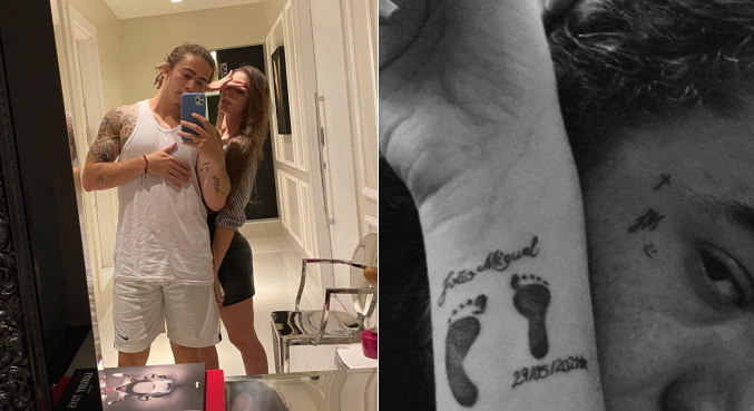 Whindersson Nunes e Maria Lina fizeram tatuagens para homenagear o filho