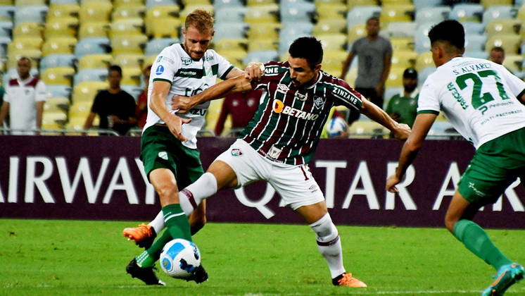 Willian Bigode no jogo entre Fluminense x Oriente Petrolero, pela Copa Sul-Americana, na fase de grupos. 