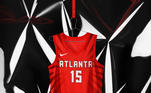 Atlanta Dream - camiseta número 1: As marcas “Dream” e “Atlanta” estão na frente e no centro em tipografia ousada e se inspiram nos sinais feitos durante as marchas pelos direitos civis