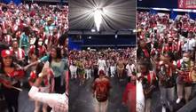 Escola de samba tem aglomeração e público sem máscara em evento 