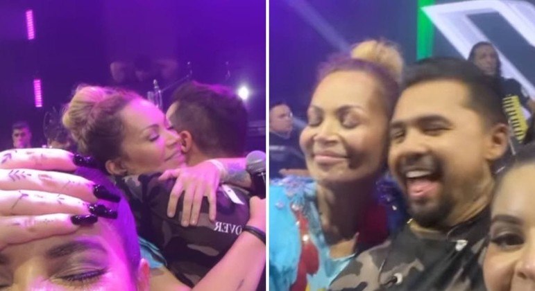 Xand e Solange Almeida na festa de Gkay