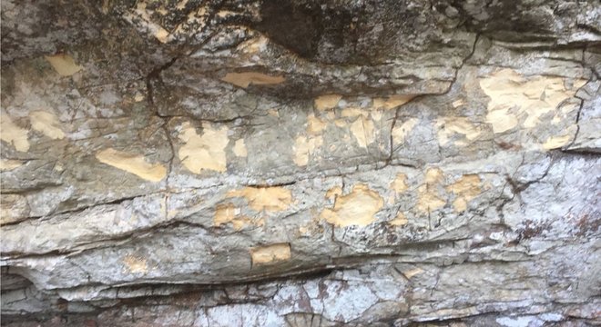 A expedição que visitou a caverna há alguns dias registrou as rochas sem as gravuras 